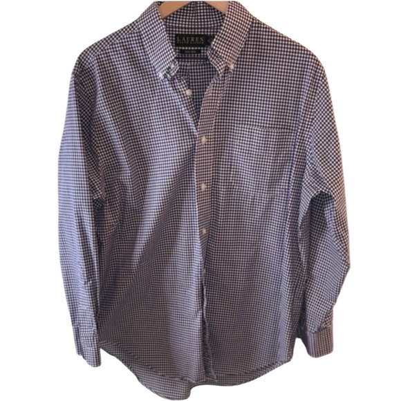 Ralph Lauren Men's Blue Checkered Shirt 16 32/33 - Picture 1 of 4